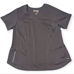 Grey's Anatomy Women's Plus Gray Stretch Scrub Top 2XL